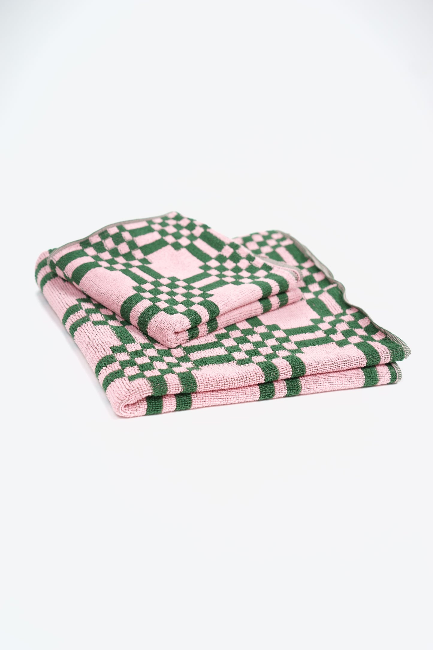 Weave Bath Towel | Pink & Green
