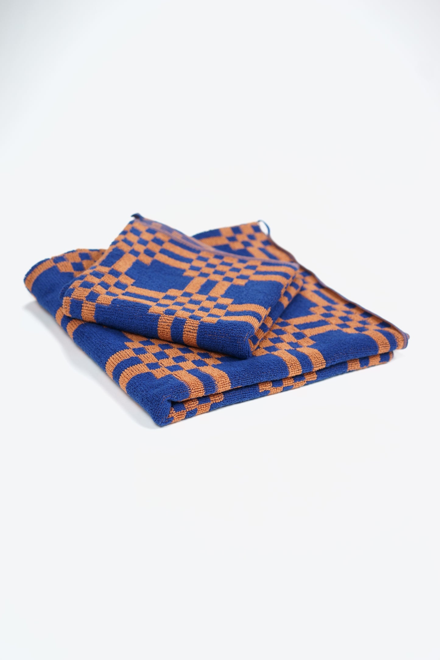 Weave Gym Towel | Azure & Chestnut
