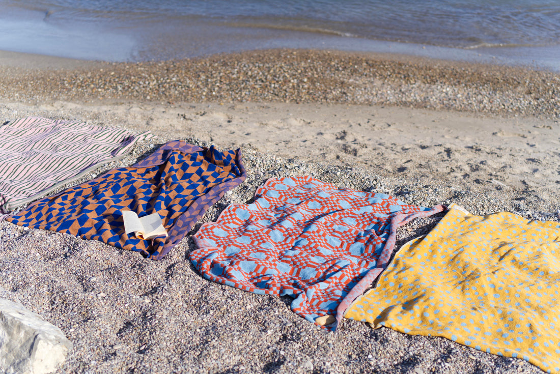 Beach towels in Valencia, Spain