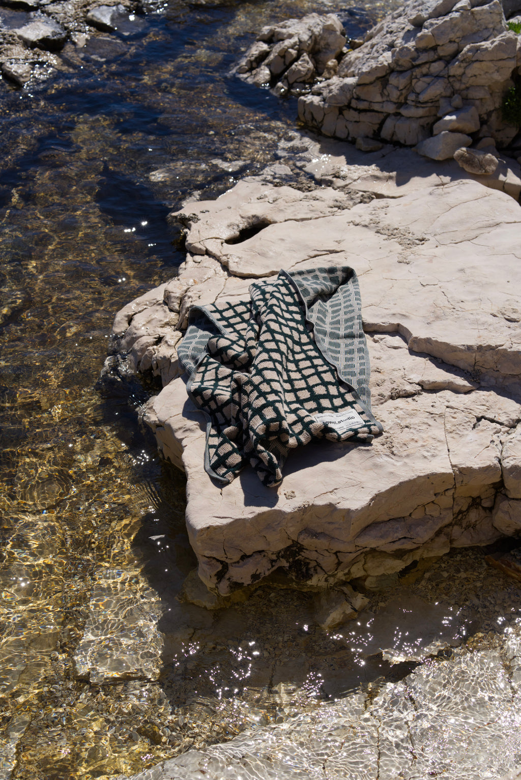 Bold Grid Bath Towel | Forest Green