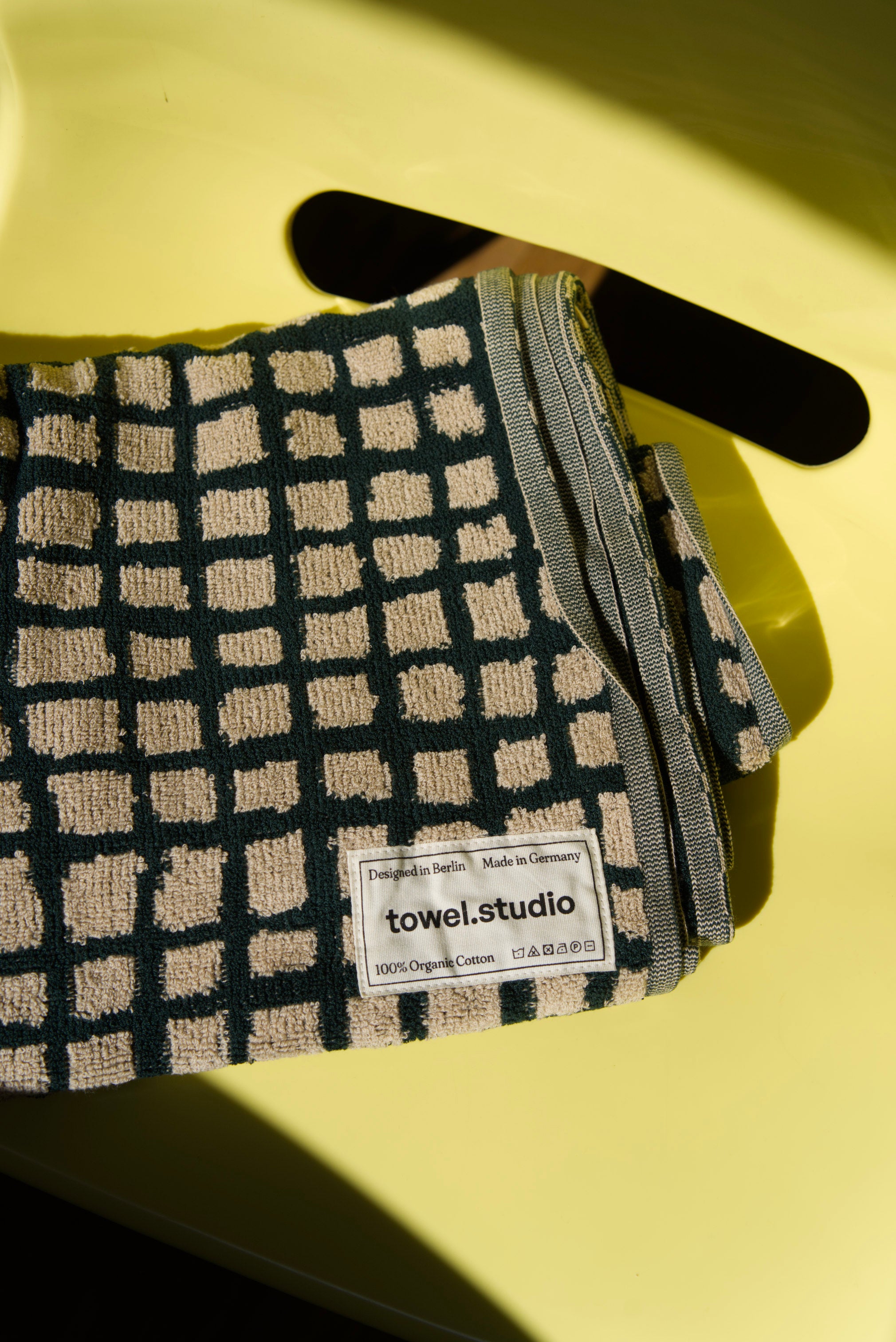 Bold Grid Bath Towel | Forest Green