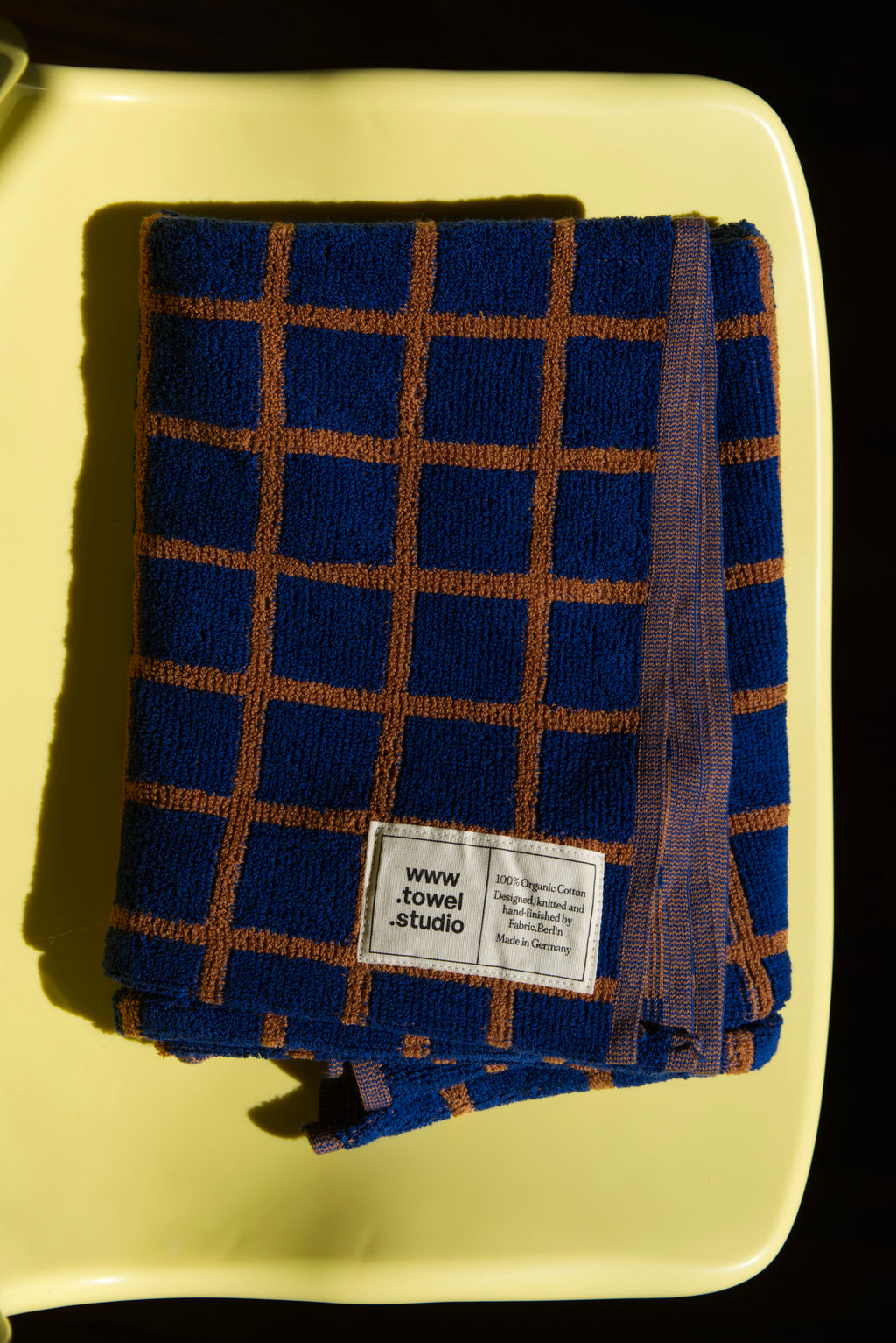 Tiles Bath Towel | Azure & Chestnut