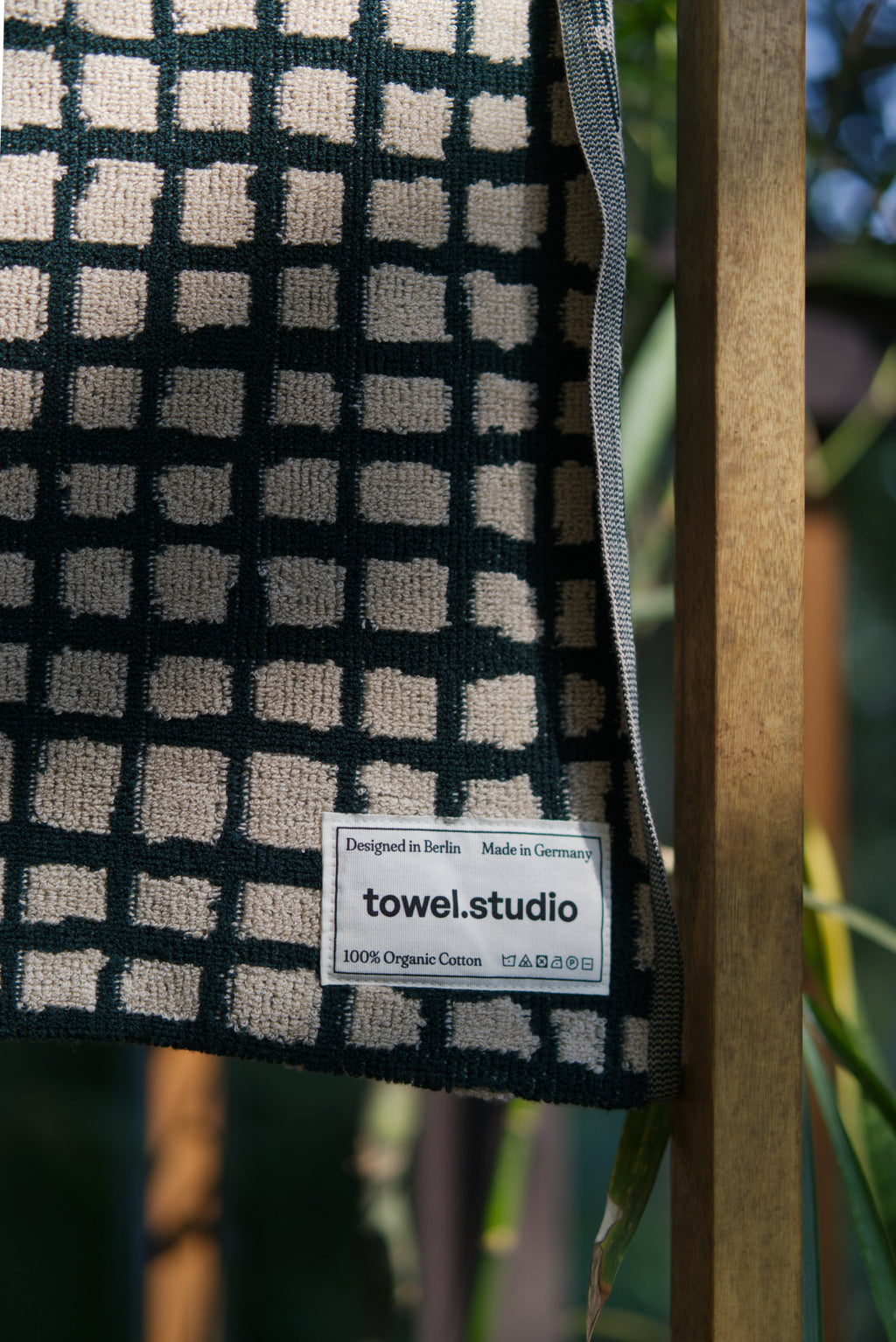 Bold Grid Beach Towel | Forest Green