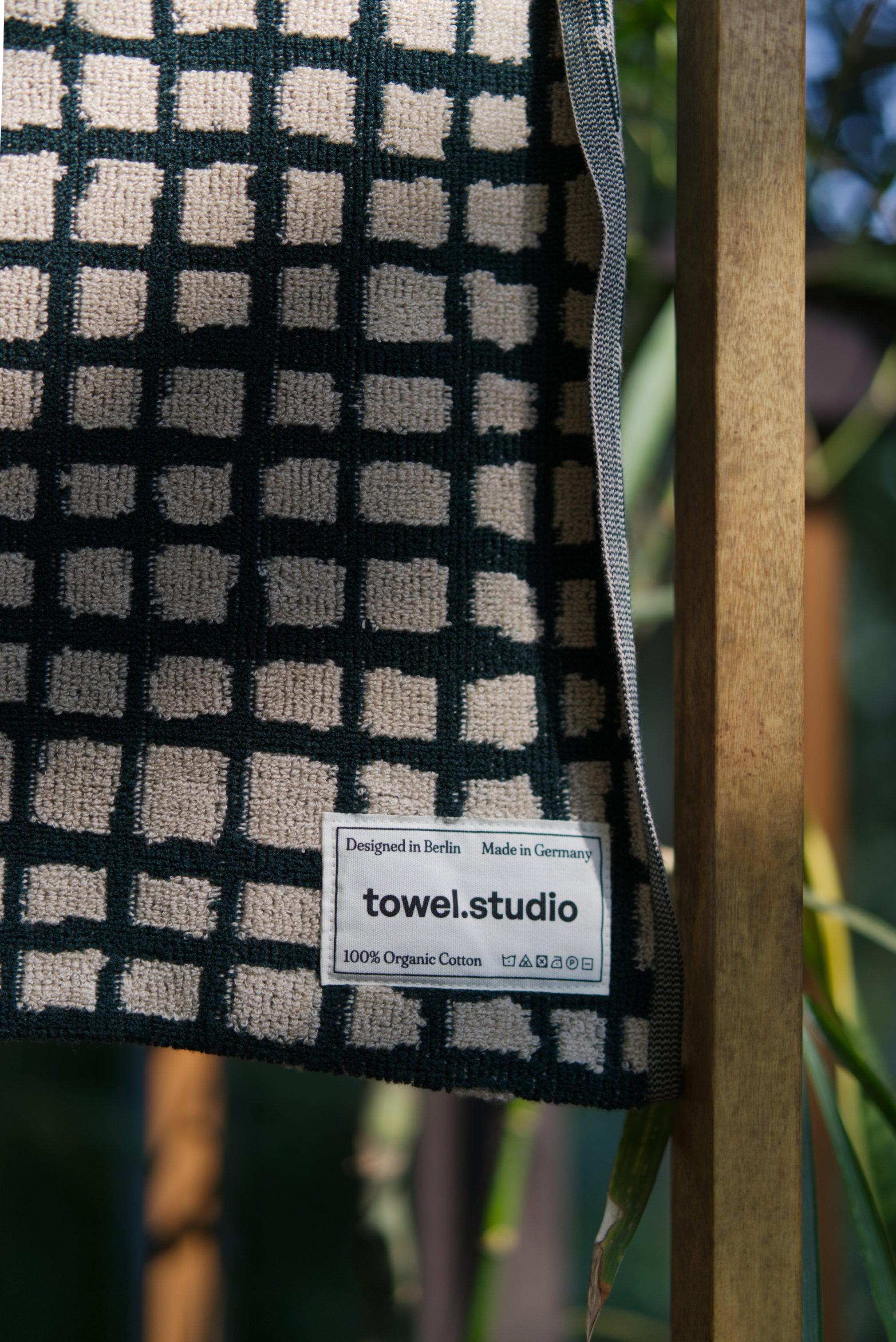 Bold Grid Beach Towel | Forest Green