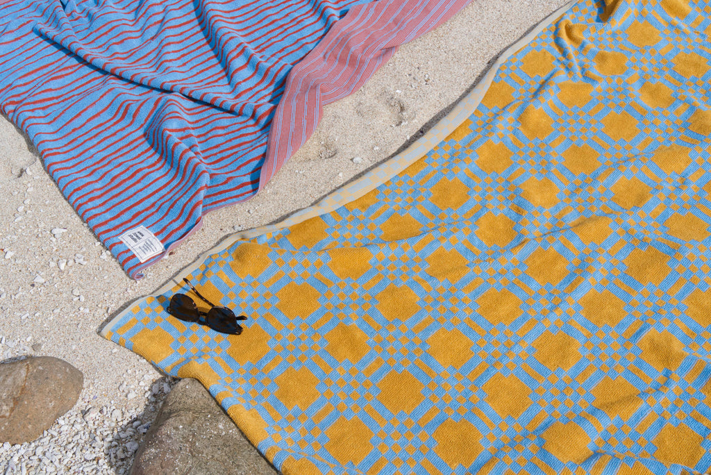Weave Beach Towel | Caramel & Sky