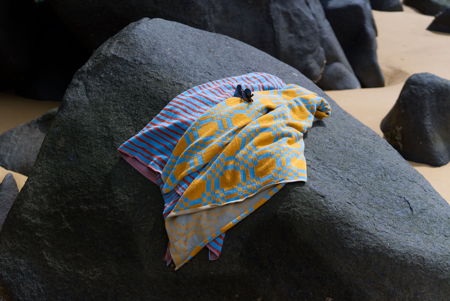 Weave Beach Towel | Caramel & Sky