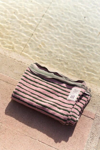 Stripe Beach Towel | Pink & Green