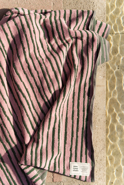 Stripe Beach Towel | Pink & Green