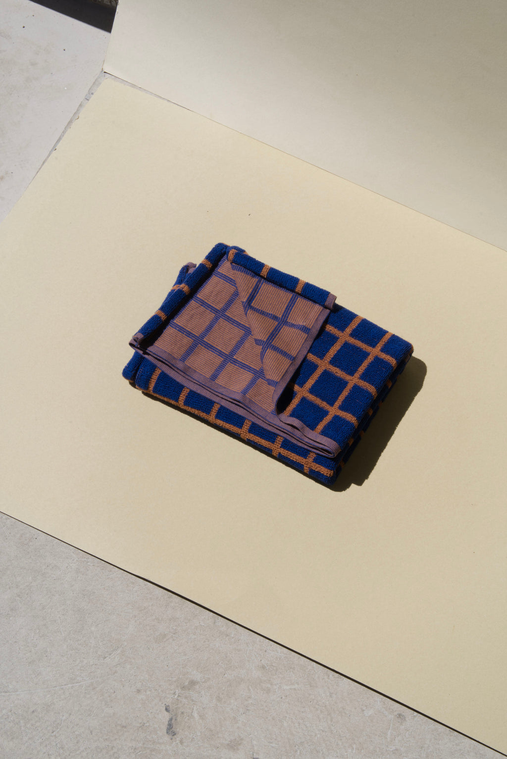 Tiles Bath Towel | Azure & Chestnut