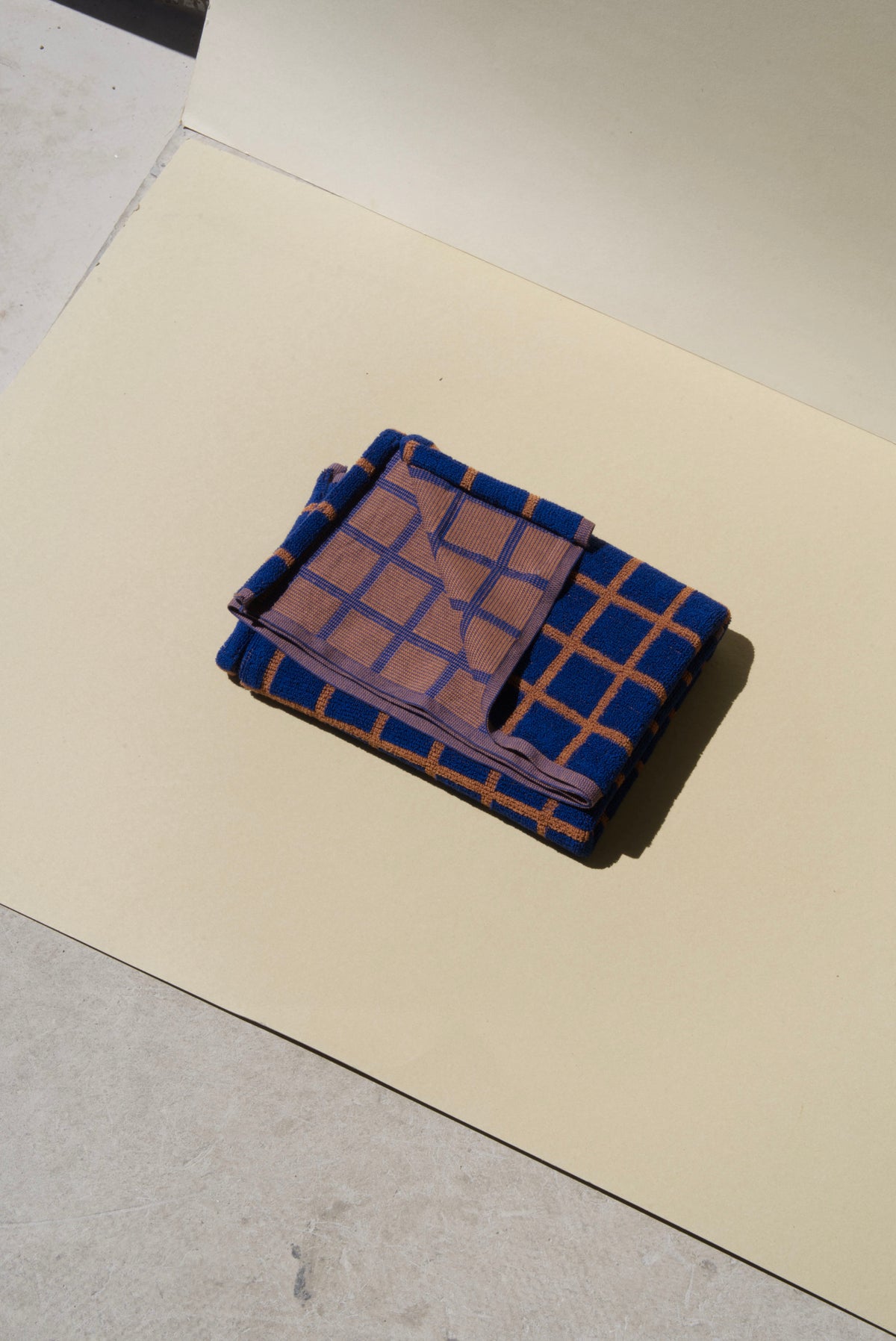 Tiles Bath Towel | Azure & Chestnut