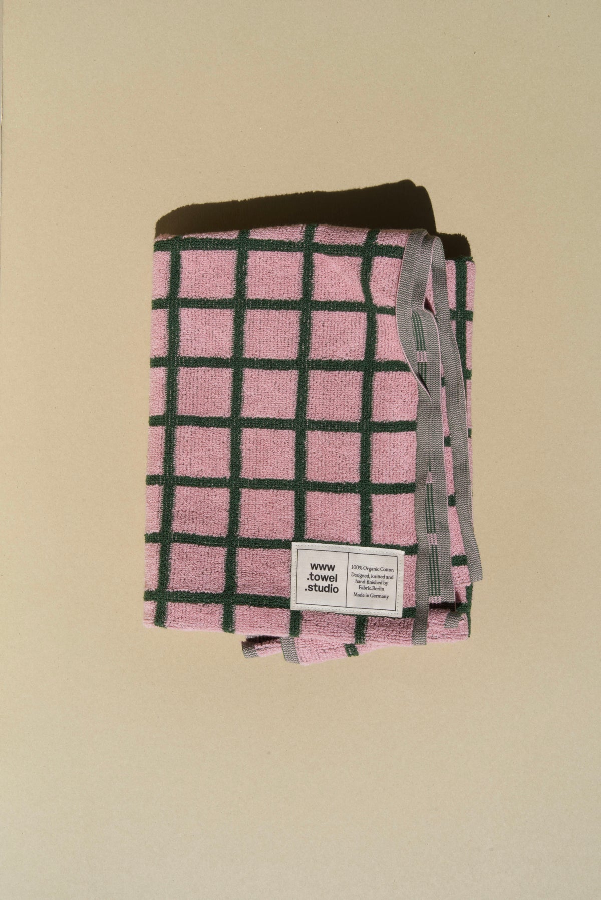 Tiles Bath Towel | Pink & Green