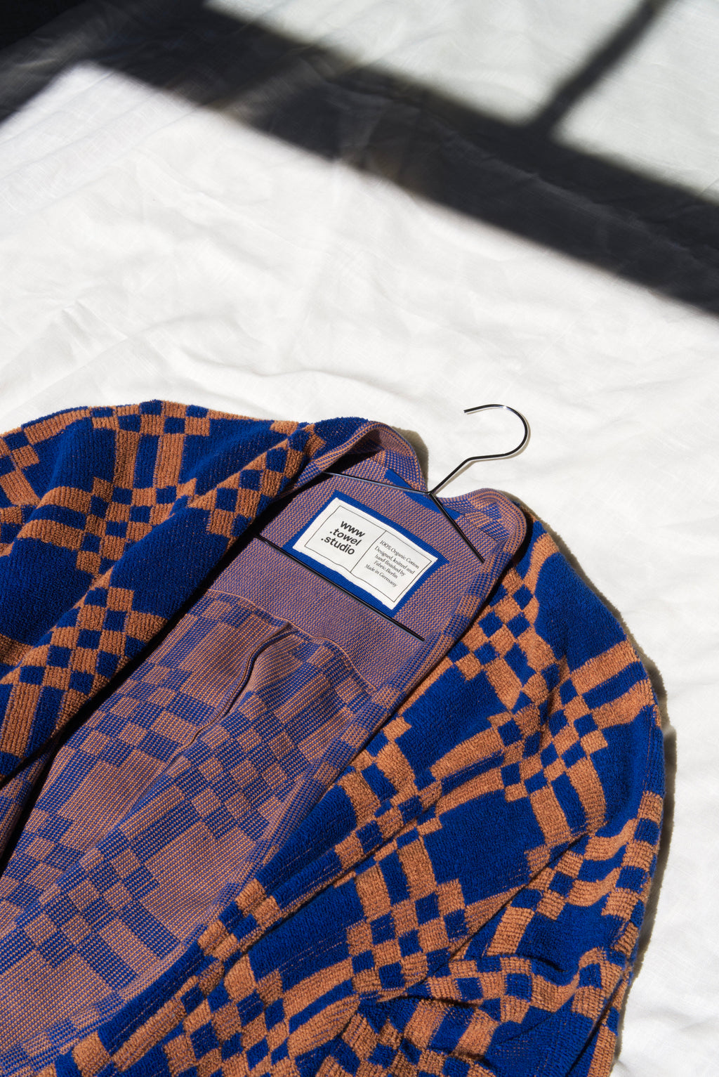 Weave Bathrobe | Azure & Chestnut