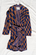 Arrow Tail Bathrobe | Azure & Chestnut