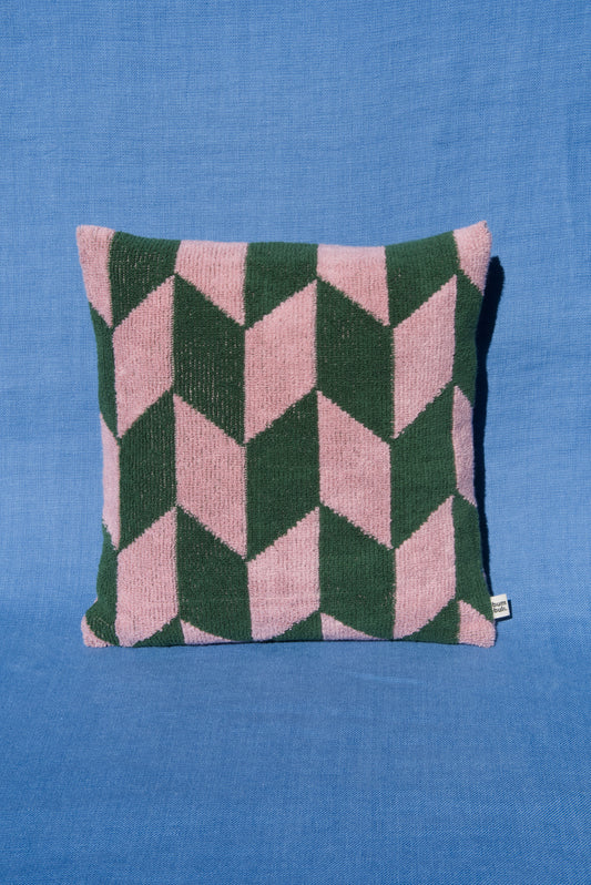 Arrow Tail Throw Pillow | Pink & Green