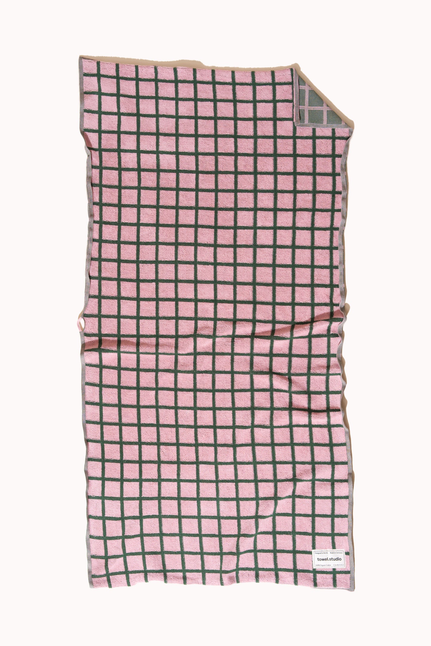Tiles Bath Towel | Pink & Green