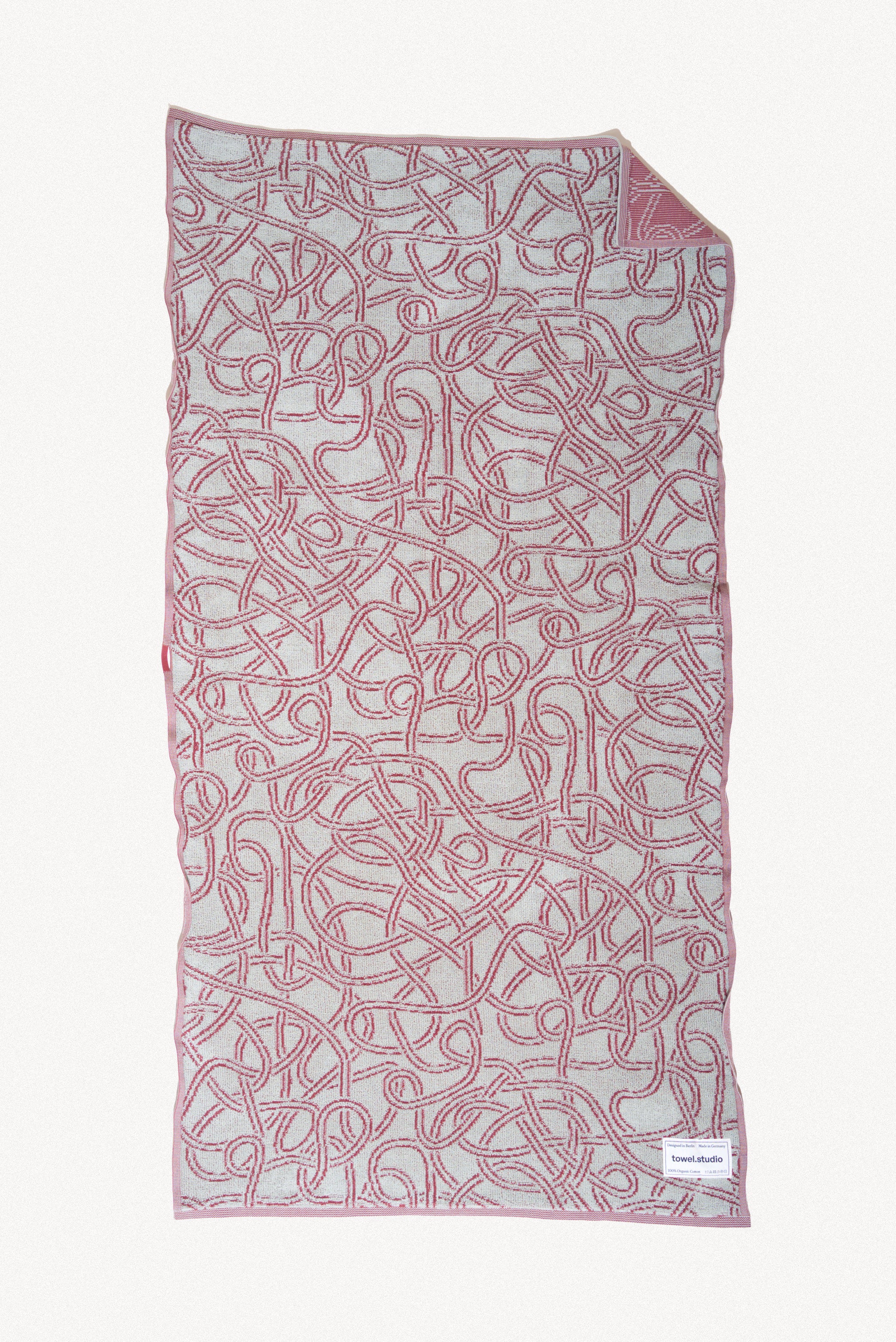 Cable Jumble Bath Towel | Burgundy