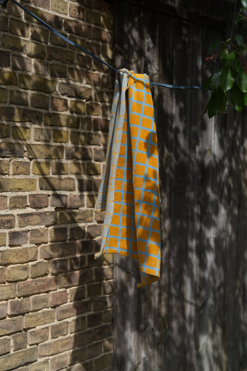 Tiles Bath Towel | Caramel & Sky