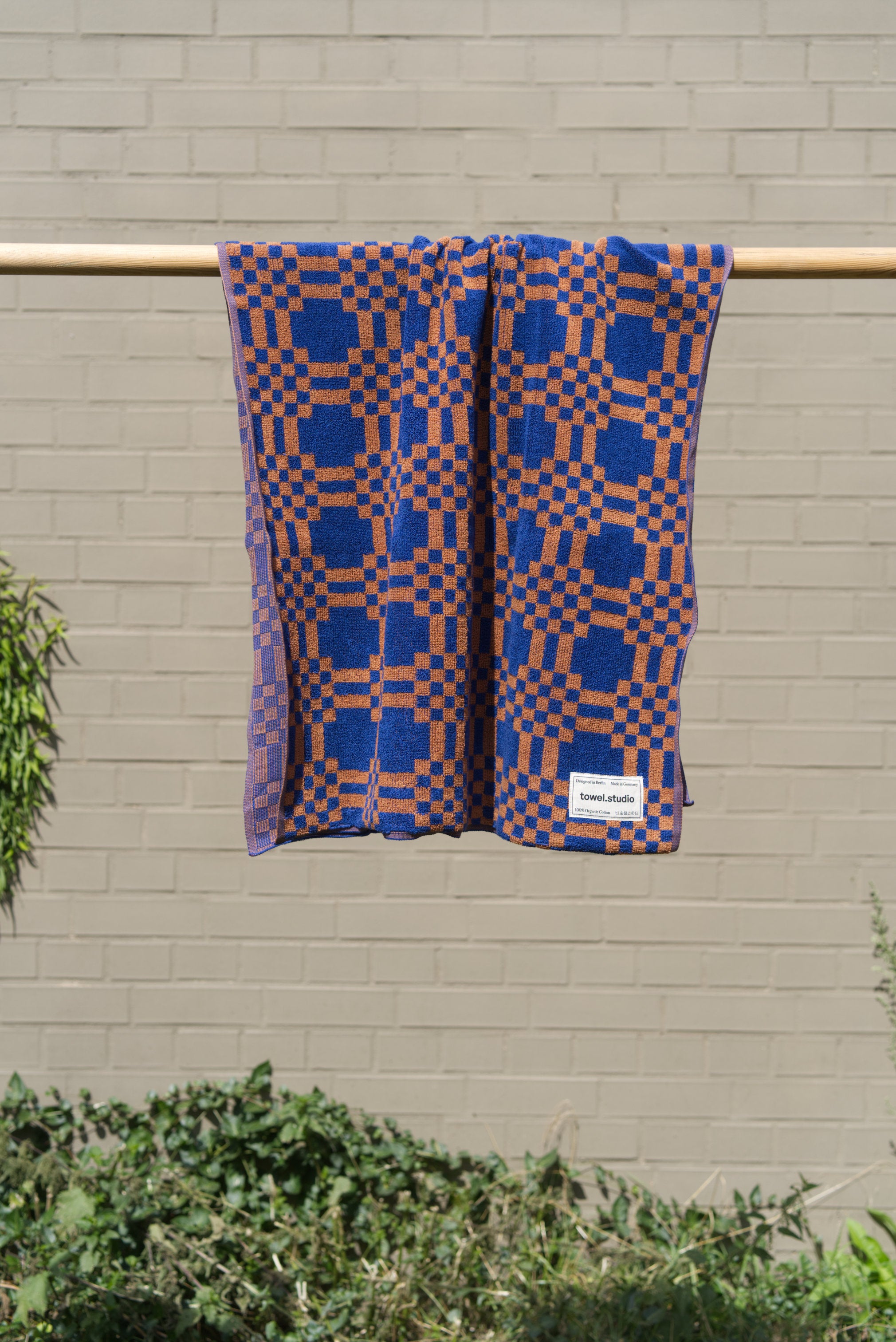 Weave Bath Towel | Azure & Chestnut