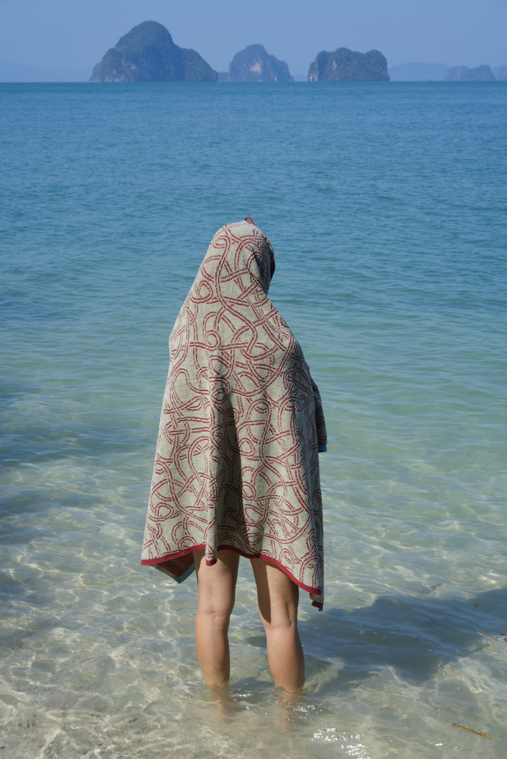 Cable Jumble Beach Towel | Burgundy