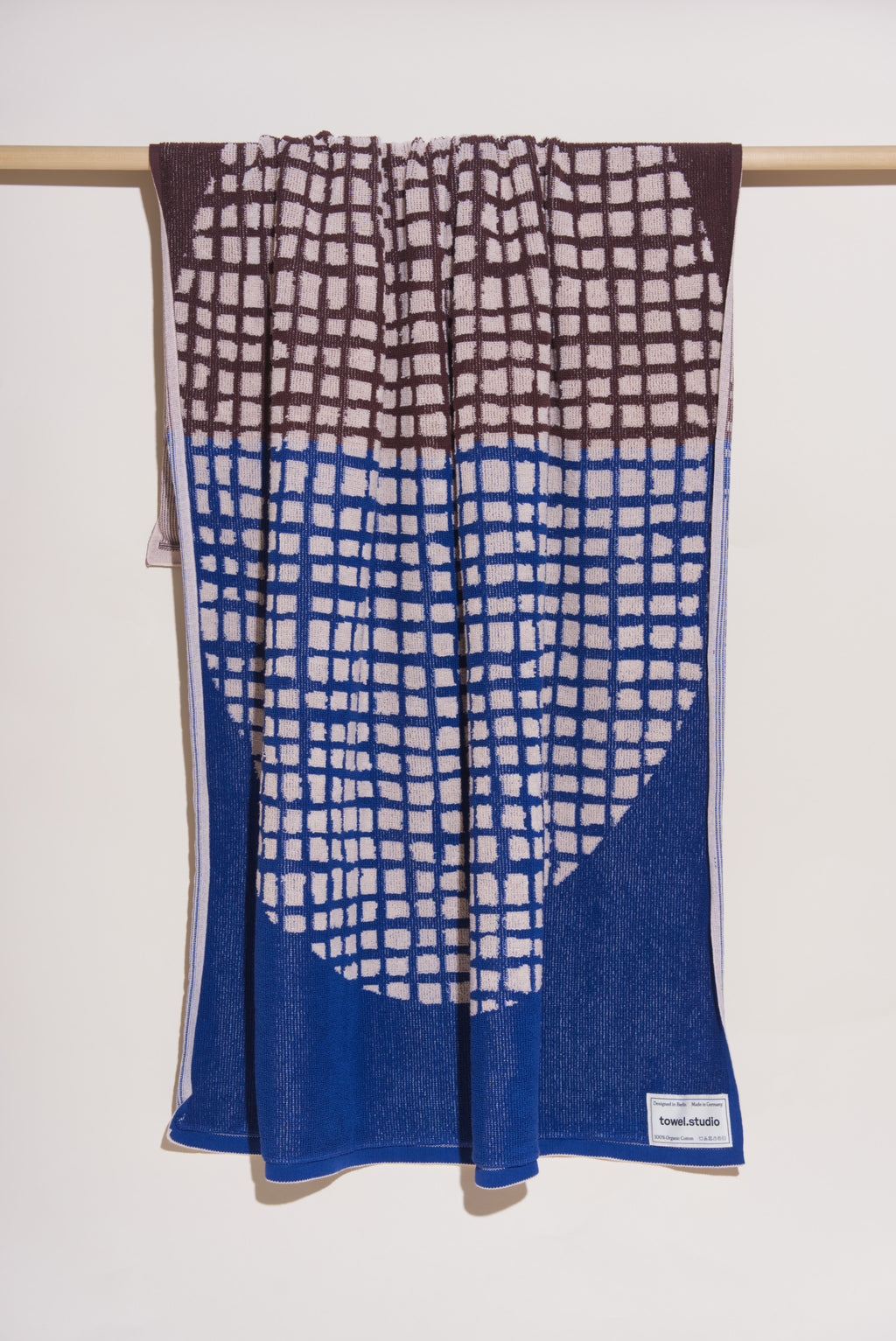Bold Grid Blanket Towel | Blue Moon