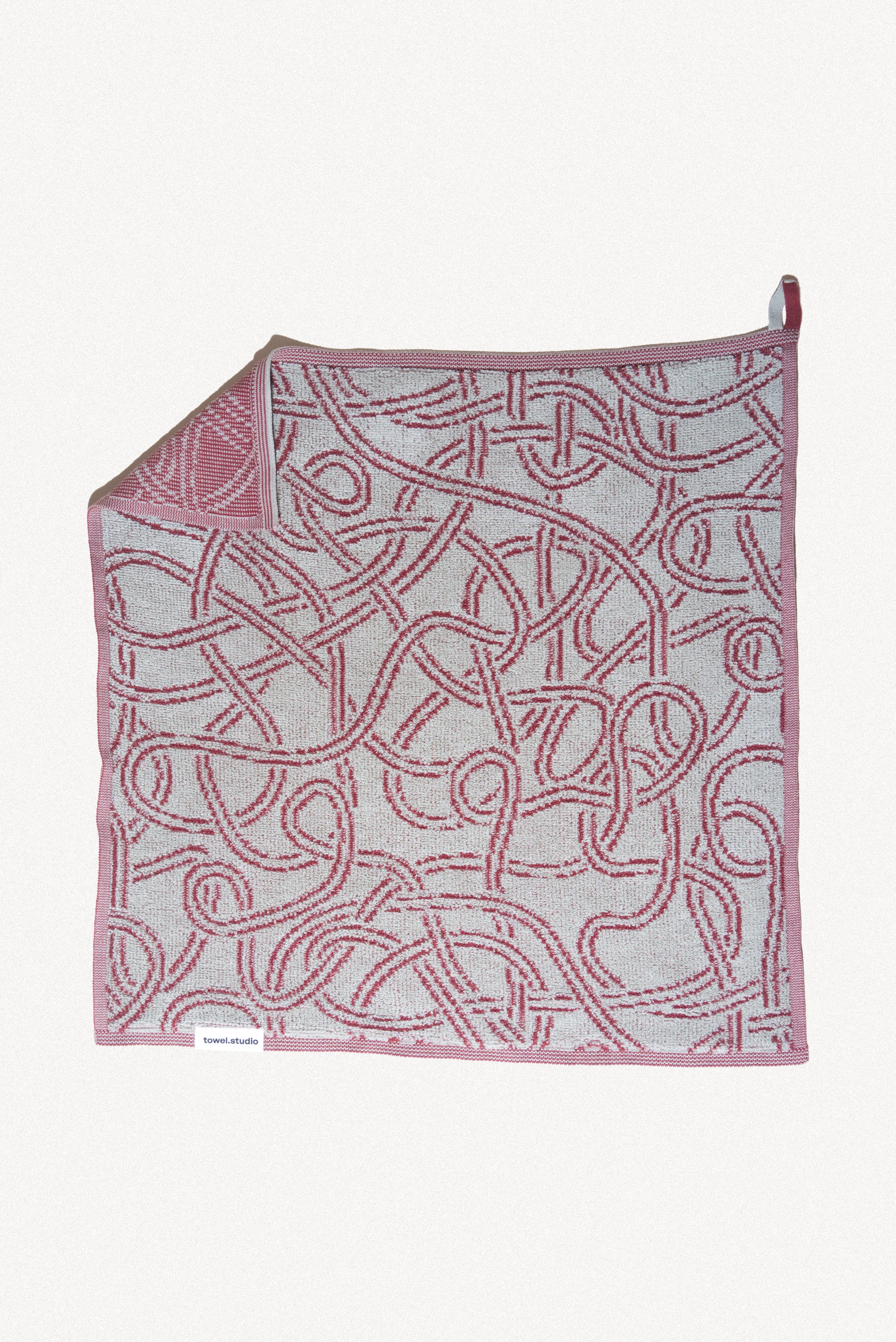 Cable Jumble Guest Towel | Burgundy