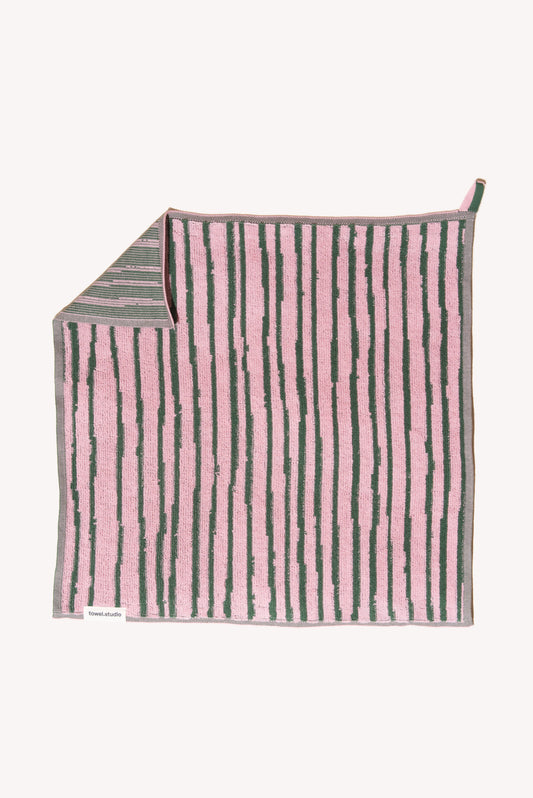 Stripe Gästehandtuch | Pink & Green