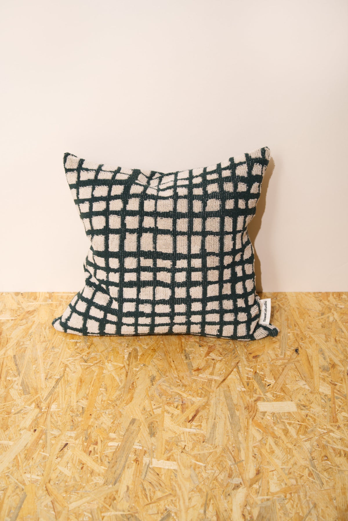Bold Grid Throw Pillow | Forest Green