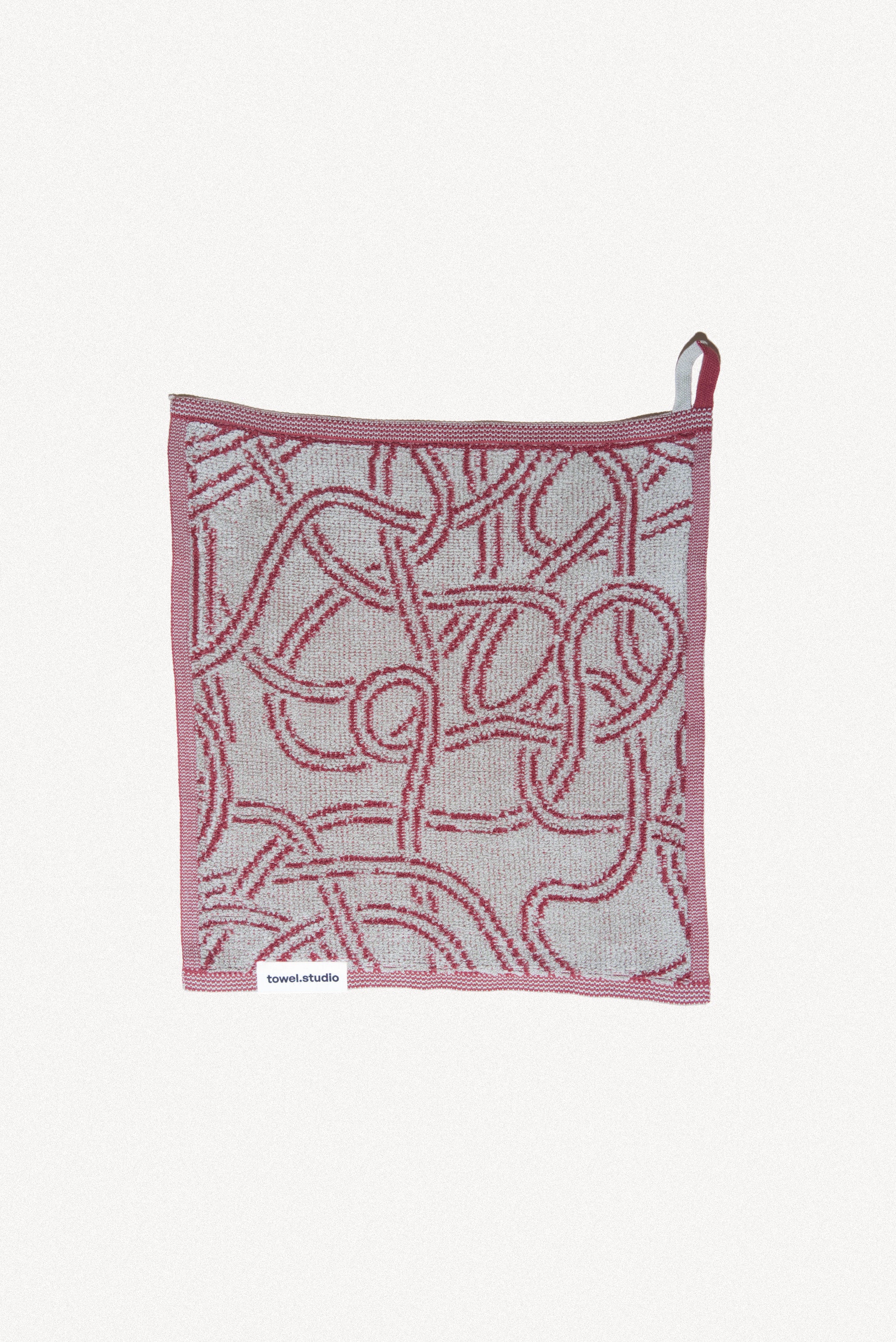 Cable Jumble Wash Cloth | Burgundy