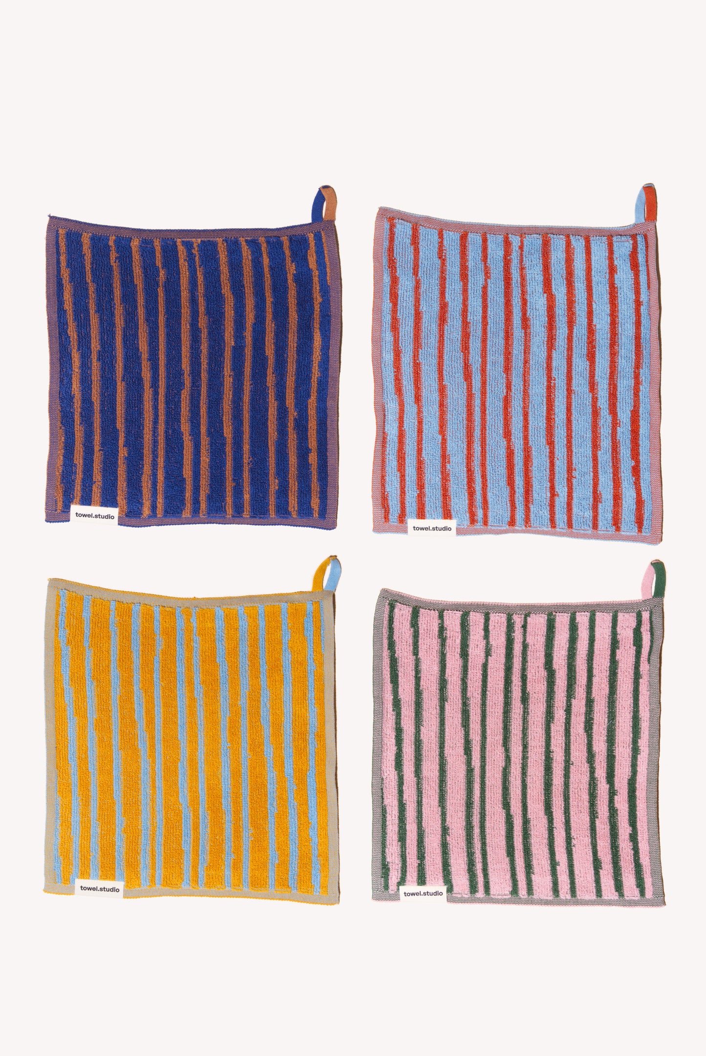 Stripe Wash Cloths 4 Pcs Set | All 4 Colors