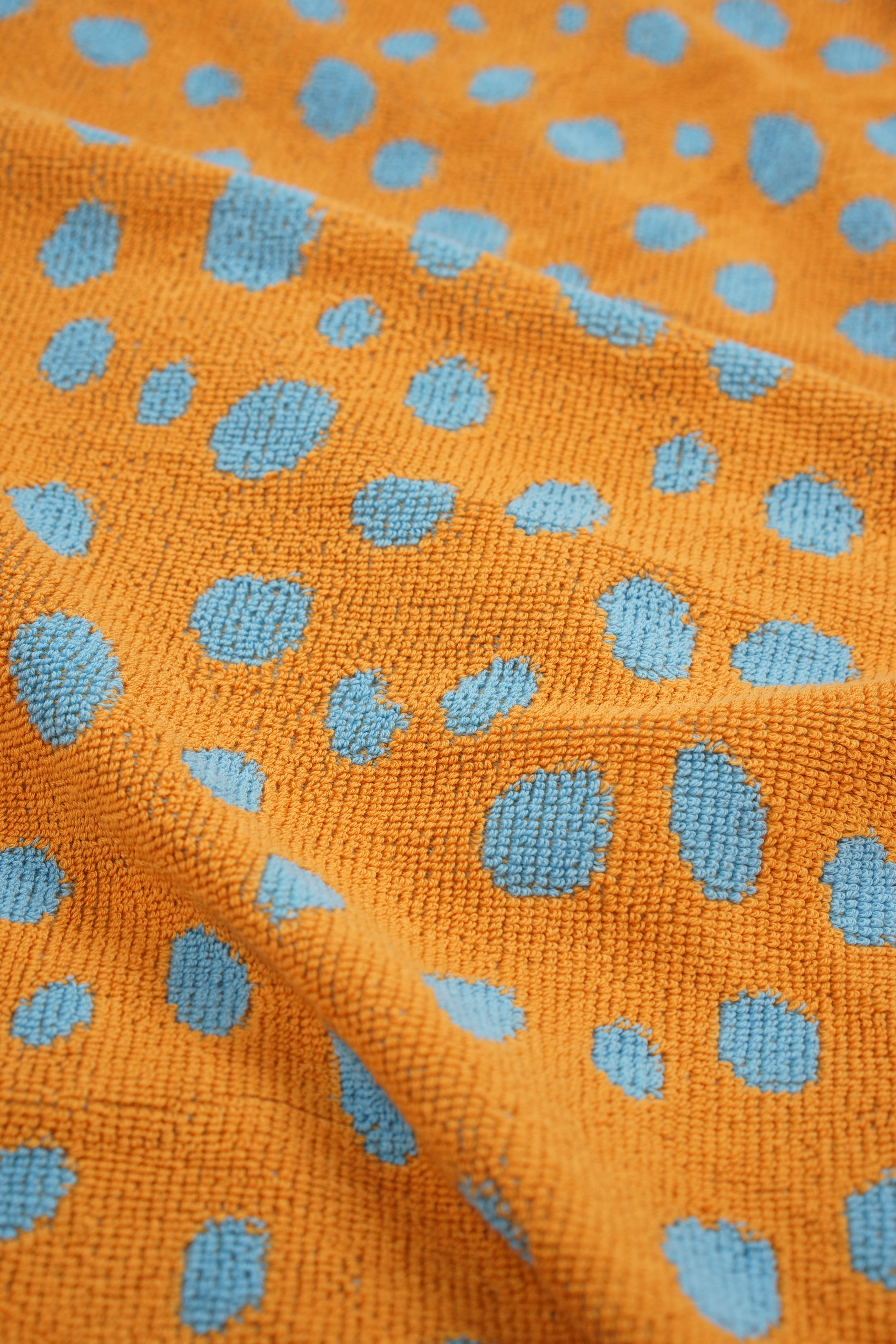 bath towel terry yellow blue frottee badetuch gelb blau detail