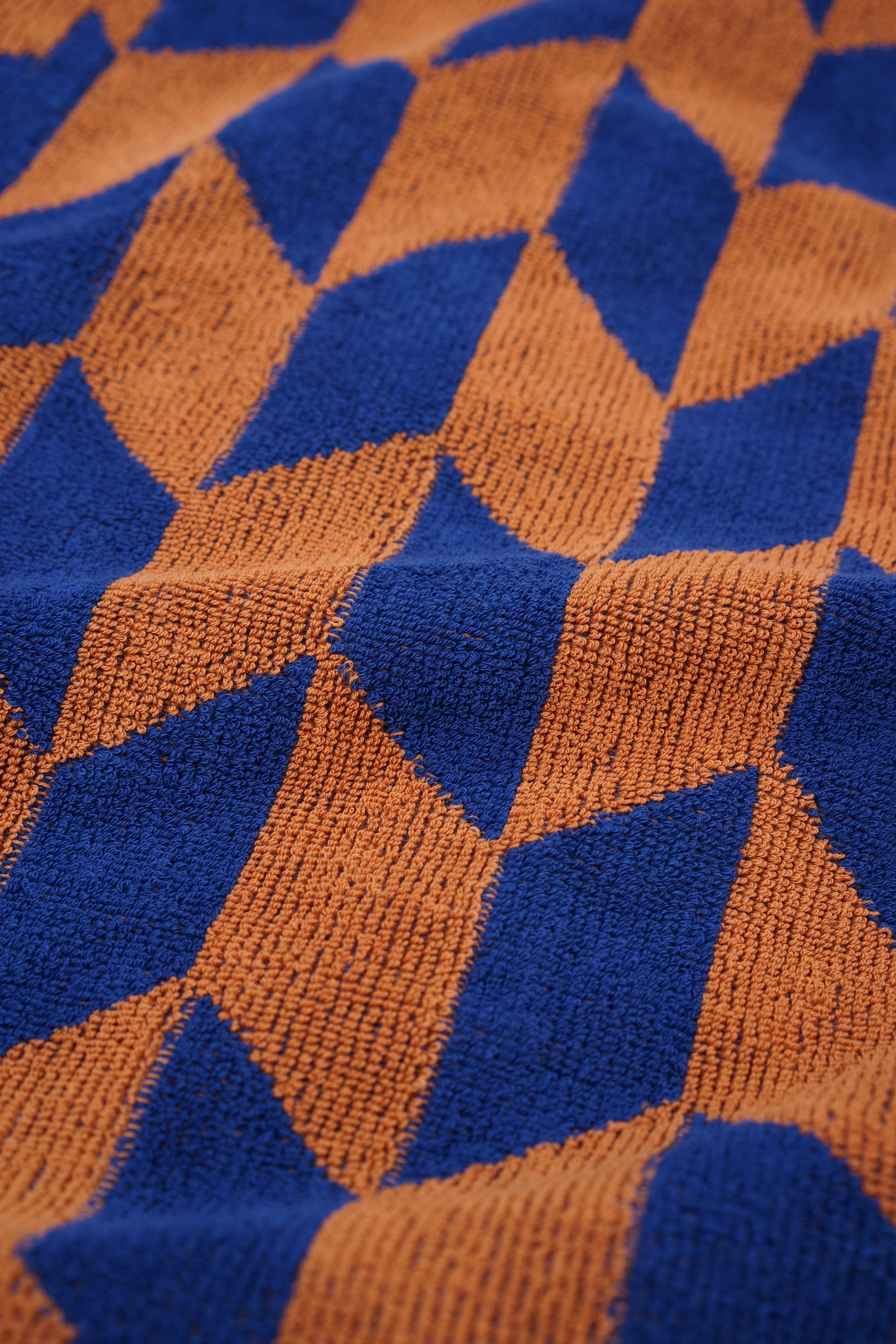 towel terry blue brown frottee handtuch blau braun detail